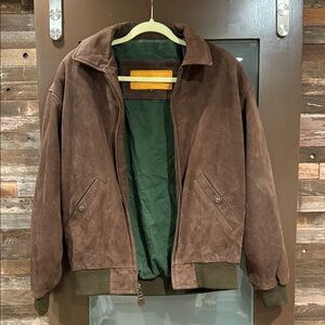 Vintage Timberland Brown Suede Bomber Jacket